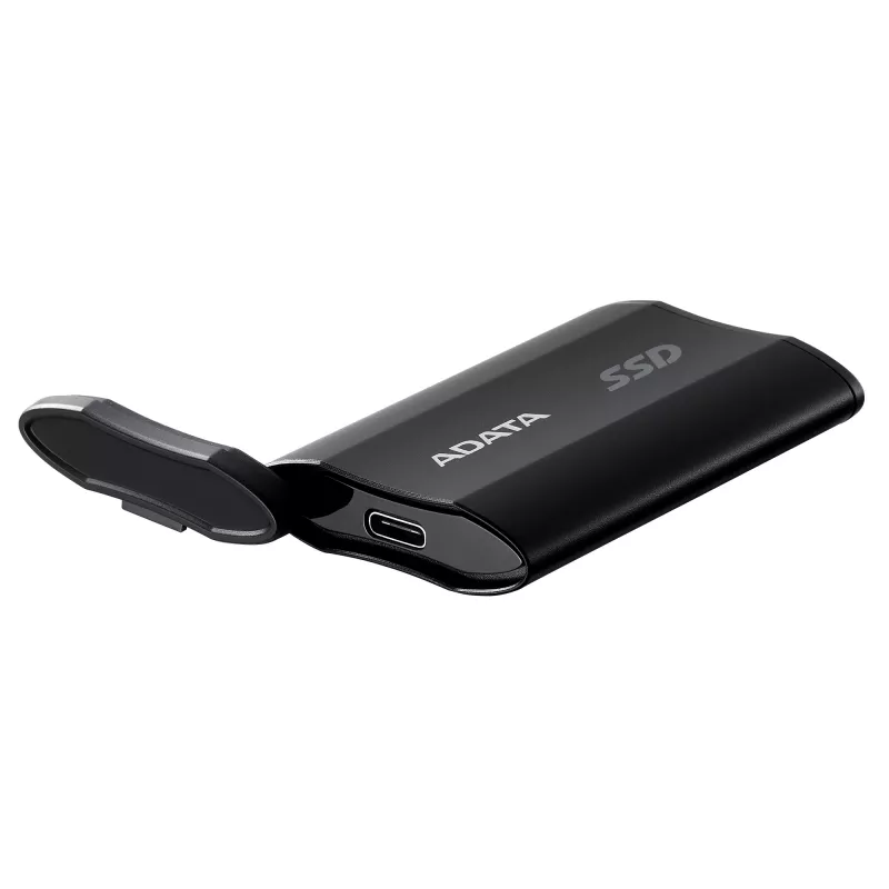 Nešiojamas SSD ADATA SD810 500 GB — USB Type-C, USB 3.2 Gen 2x2, 2000 MB/s, IP68, aliuminis, juodas
