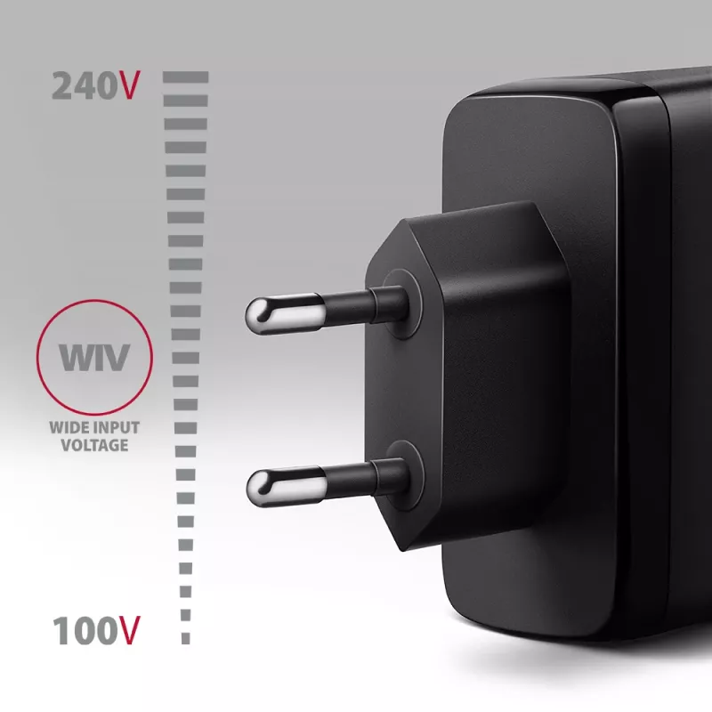 Sieninis įkroviklis Axagon ACU-DPQ100 GaN 100W, 3 išėjimai, PD3.0 / QC4+