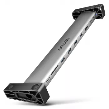 Axagon HMC-10HLS USB-C 9in1 stotelė, 4x USB-A, HDMI 4K/60Hz, RJ-45, SD/microSD, PD 100W
