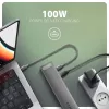 Axagon HMC-10HLS USB-C 9in1 stotelė, 4x USB-A, HDMI 4K/60Hz, RJ-45, SD/microSD, PD 100W