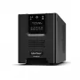 Nepertraukiamo maitinimo šaltinis CYBERPOWER PR1000ELCD — 1 kVA (900 W), Line-Interactive, grynas sinusas, 8× C13 lizdai, LCD, karštai keičiama baterija