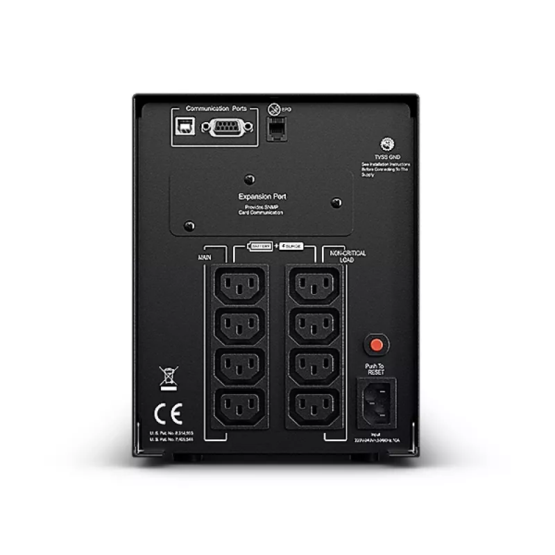 Nepertraukiamo maitinimo šaltinis CyberPower PR1500ELCD, linijinis-interaktyvus, 1.5 kVA, 1350 W, 8 lizdai