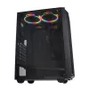 Korpusas IBOX CETUS 906 Midi Tower Juodas — ATX/mATX, 460×210×350 mm, 29 cm GPU, 7 diskai, RGB ventiliatoriai