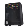 Korpusas IBOX CETUS 906 Midi Tower Juodas — ATX/mATX, 460×210×350 mm, 29 cm GPU, 7 diskai, RGB ventiliatoriai