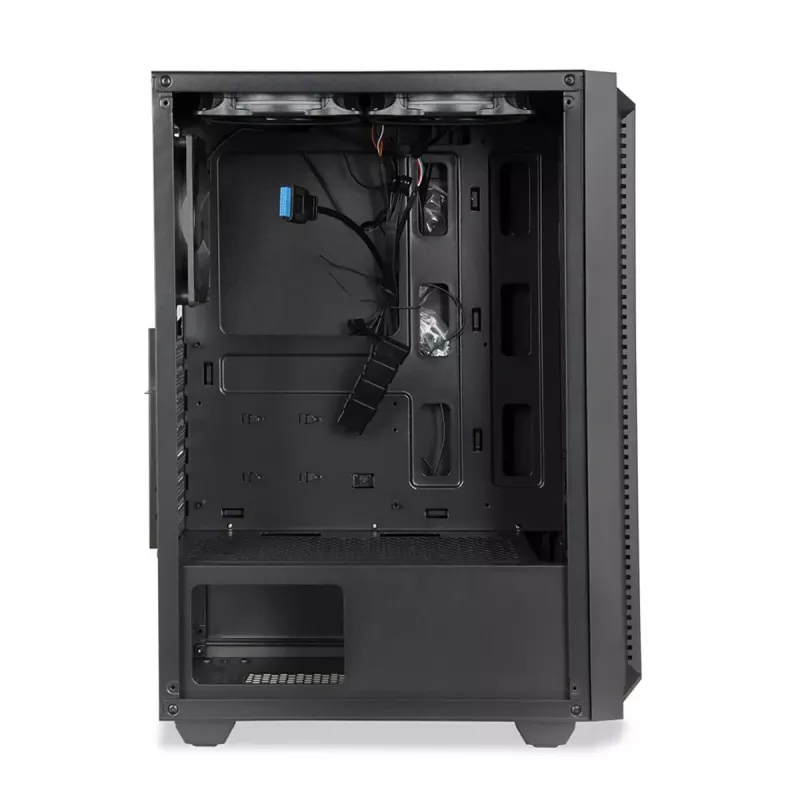 Korpusas IBOX CETUS 906 Midi Tower Juodas — ATX/mATX, 460×210×350 mm, 29 cm GPU, 7 diskai, RGB ventiliatoriai