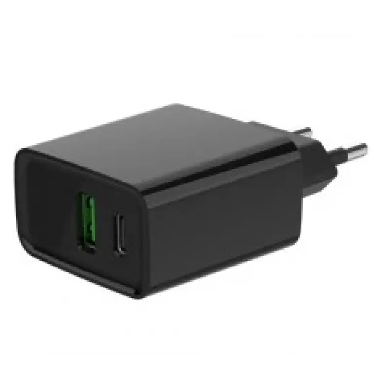 Gembird USB greitasis įkroviklis - Type A ir C 2 prievadai 20W - Juodas