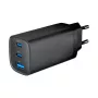 GEMBIRD USB greitasis įkroviklis - Type A ir C 3 prievadai 65W, QC 3.0 ir PowerDelivery, GaN - Juodas