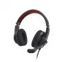 Ausinės Hama HS-USB400 V2 su mikrofonu, laidinės, juodos-raudonos, USB-A