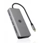 ICY BOX IB-DK4061-CPD belaidė stotelė USB 3.2 Gen 1 (3.1 Gen 1) Type-C pilka