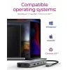 ICY BOX IB-DK4061-CPD belaidė stotelė USB 3.2 Gen 1 (3.1 Gen 1) Type-C pilka