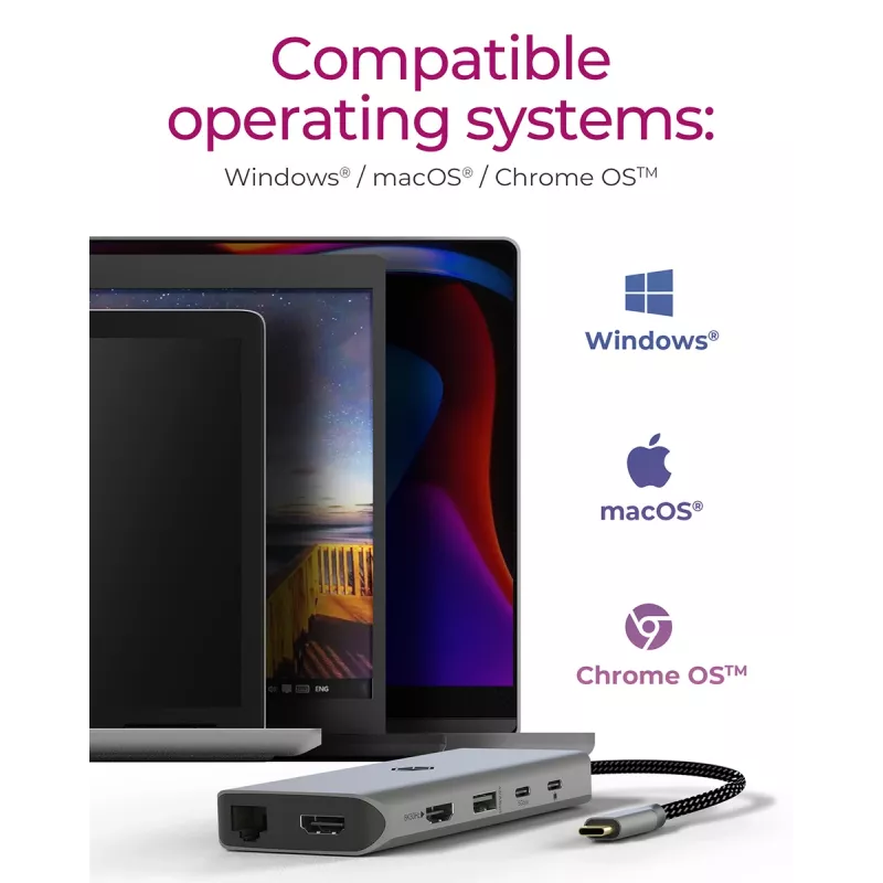 ICY BOX IB-DK4061-CPD belaidė stotelė USB 3.2 Gen 1 (3.1 Gen 1) Type-C pilka