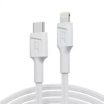 Laidas Green Cell Lightning į USB-C 1 m, 29 W, baltas, duomenų perdavimas 480 Mbps