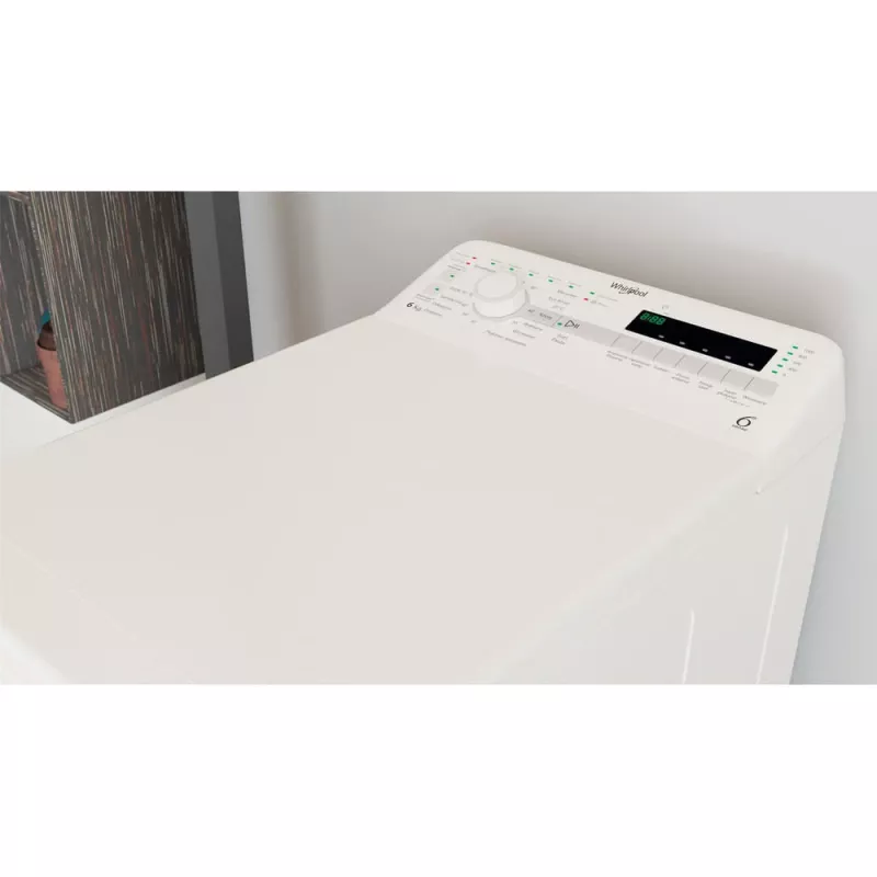 Whirlpool NTDLR 6040S PL/N skalbimo mašina su viršutiniu pakrovimu 6 kg 951 RPM Balta