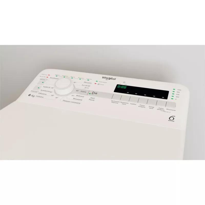 Whirlpool NTDLR 6040S PL/N skalbimo mašina su viršutiniu pakrovimu 6 kg 951 RPM Balta