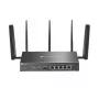 TP-Link Omada 4G+ Cat6 AX3000 Gigabit VPN maršrutizatorius, Wi-Fi 6 (802.11ax), Dual-band (2,4 GHz / 5 GHz), Ethernet LAN, 4G, juodas, stalinis/stiebinis