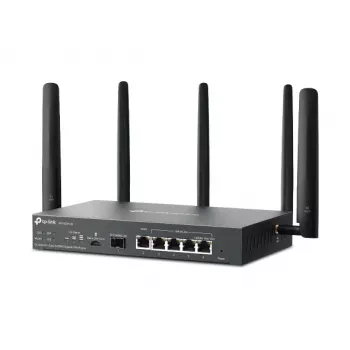 TP-Link Omada 4G+ Cat6 AX3000 Gigabit VPN maršrutizatorius, Wi-Fi 6 (802.11ax), Dual-band (2,4 GHz / 5 GHz), Ethernet LAN, 4G, juodas, stalinis/stiebinis