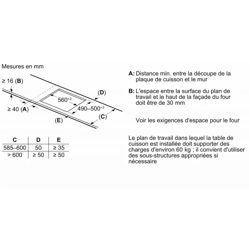 Bosch Serie 6 PVS631HC1E Juoda Įmontuojama 59,2 cm Indukcinė kaitlentė su 4 zonomis