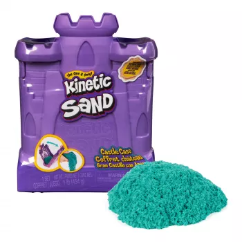 Kinetic Sand Pilies Dėklas su 1 kg Turkio Spalvos Smėlio, Sensorinis Žaislas Vaikams Nuo 3 Metų