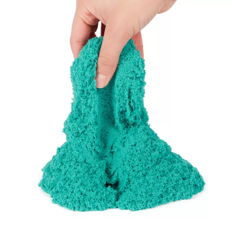 Kinetic Sand Pilies Dėklas su 1 kg Turkio Spalvos Smėlio, Sensorinis Žaislas Vaikams Nuo 3 Metų