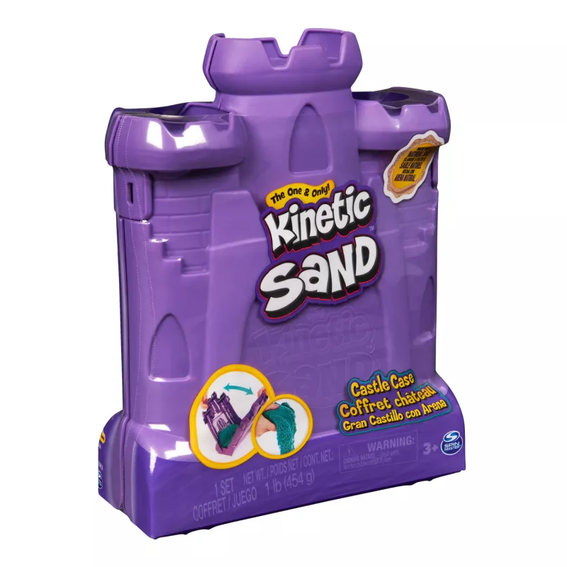 Kinetic Sand Pilies Dėklas su 1 kg Turkio Spalvos Smėlio, Sensorinis Žaislas Vaikams Nuo 3 Metų