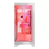 PC korpusas MODECOM Volcano SPACE APEX ARGB MIDI Tower White — plieninis, šoninis langas, ARGB ventiliatoriai, USB-C