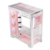 PC korpusas MODECOM Volcano SPACE APEX ARGB MIDI Tower White — plieninis, šoninis langas, ARGB ventiliatoriai, USB-C