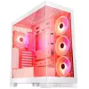 PC korpusas MODECOM Volcano SPACE APEX ARGB MIDI Tower White — plieninis, šoninis langas, ARGB ventiliatoriai, USB-C