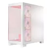 PC korpusas MODECOM Volcano SPACE APEX ARGB MIDI Tower White — plieninis, šoninis langas, ARGB ventiliatoriai, USB-C