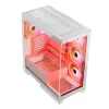 PC korpusas MODECOM Volcano SPACE APEX ARGB MIDI Tower White — plieninis, šoninis langas, ARGB ventiliatoriai, USB-C