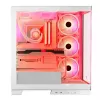 PC korpusas MODECOM Volcano SPACE APEX ARGB MIDI Tower White — plieninis, šoninis langas, ARGB ventiliatoriai, USB-C