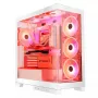 PC korpusas MODECOM Volcano SPACE APEX ARGB MIDI Tower White — plieninis, šoninis langas, ARGB ventiliatoriai, USB-C