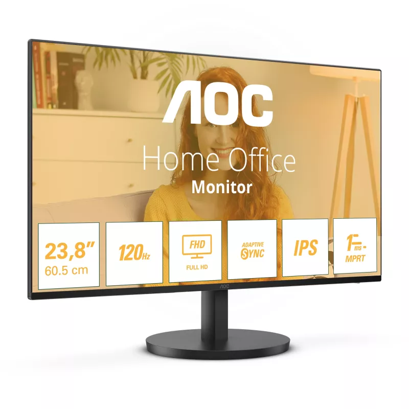 AOC 24B3HA2 monitorius 60,5 cm (23,8 col.) 1920 x 1080 pikselių Full HD LED juodas