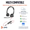 HP Poly Blackwire 3325 Stereo USB-C ausinės su 3,5 mm lizdu ir USB-C/A adapteriu