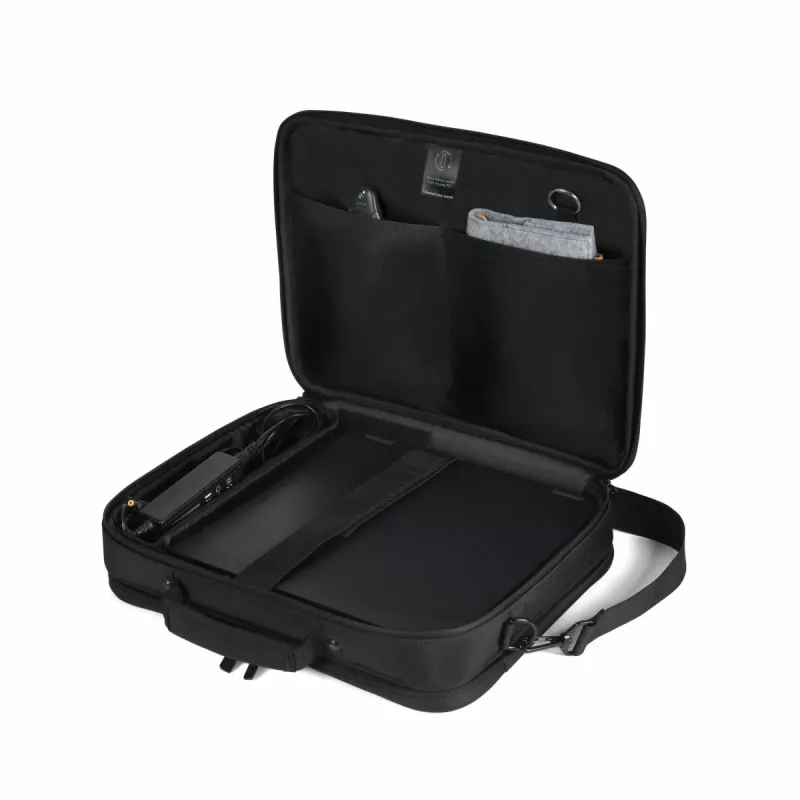 DICOTA Eco Multi Core - 13-14,1 col. nešiojamojo kompiuterio portfelis - juoda / 300d 100% perdirbto PET poliesterio