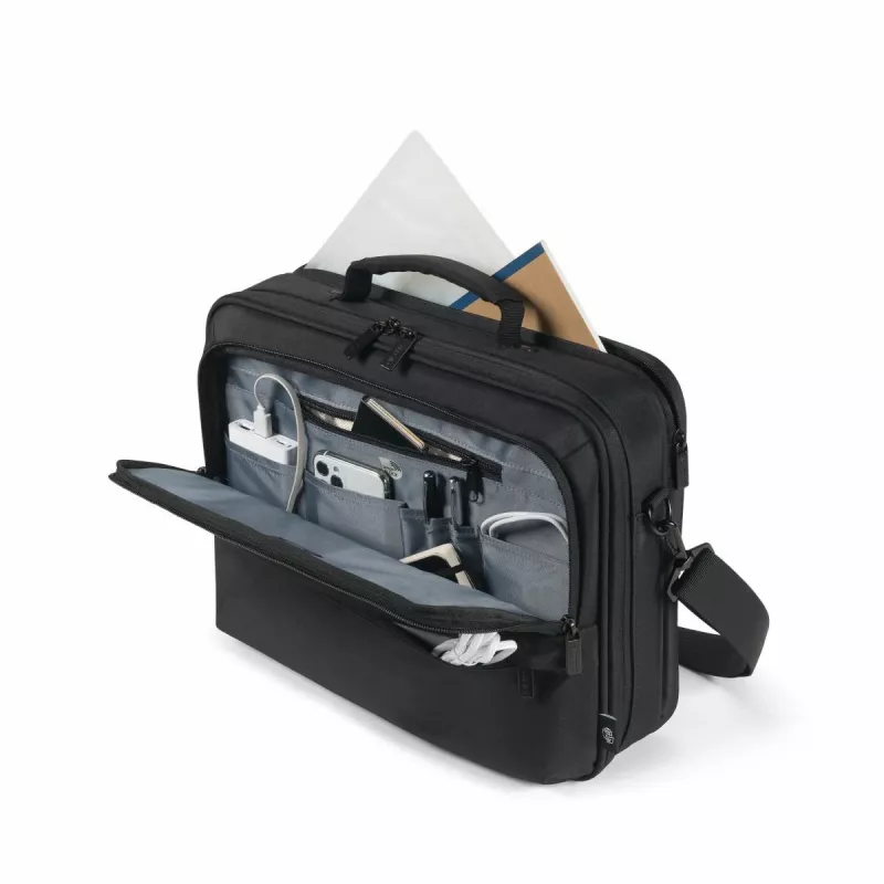 DICOTA Eco Multi Core - 13-14,1 col. nešiojamojo kompiuterio portfelis - juoda / 300d 100% perdirbto PET poliesterio