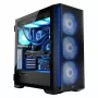 Korpusas MODECOM Horizon ARGB FLOW MIDI Black – E-ATX, grūdintas stiklas, ARGB, USB-C, max GPU 400 mm