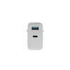 NATEC NUC-2142 belaidis mobiliojo įrenginio kroviklis, USB-C PD 3.0 + USB-A, 5–20V iki 3A, 45 W, baltas