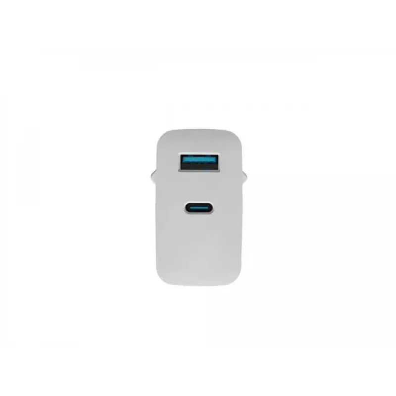 NATEC NUC-2142 belaidis mobiliojo įrenginio kroviklis, USB-C PD 3.0 + USB-A, 5–20V iki 3A, 45 W, baltas