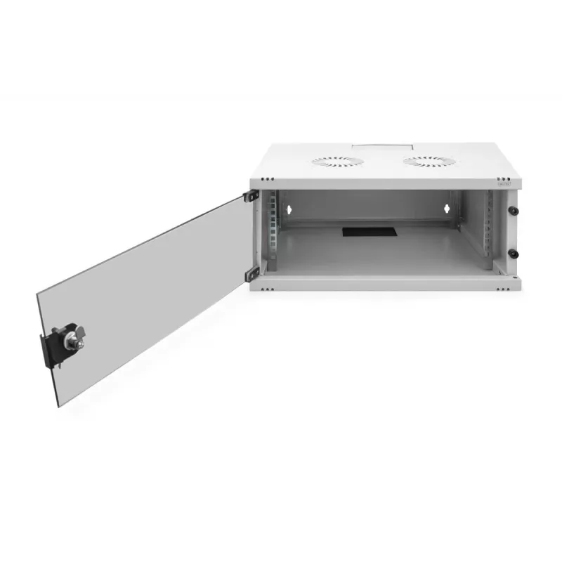 DIGITUS 4U sieninis montavimo kabinetas - SOHO nesurinktas 241x540x400 mm pilno stiklo priekinės durelės pilka