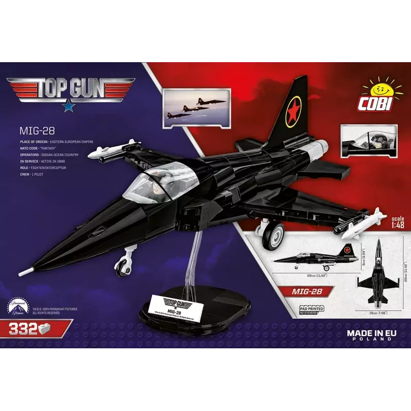 Konstruktorius Cobi Top Gun MiG-28 5859 1:48 mastelio modelio rinkinys, kolekcinis kaladėlių rinkinys