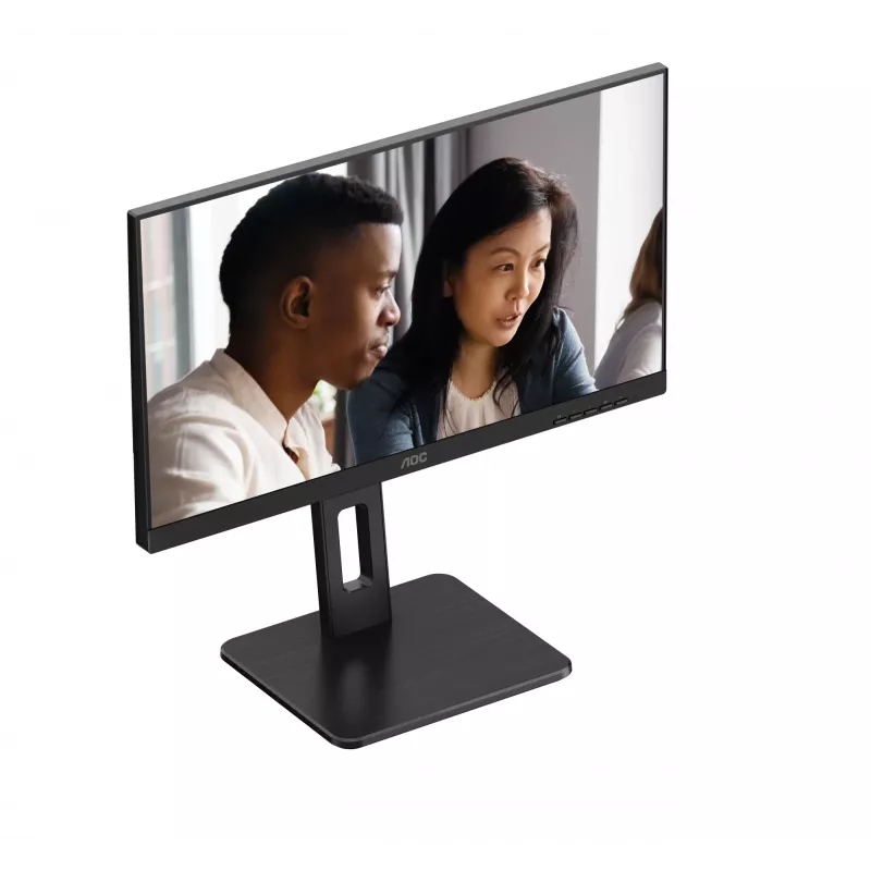 AOC 22E2UMF 21,5 colio (54,6 cm) VA ekranas, 1920 x 1080 Full HD, 75 Hz, 4 ms, HDMI, DisplayPort, VGA, USB šakotuvas, garsiakalbiai, pasukamas (pivot), keičiamo aukščio, juodas