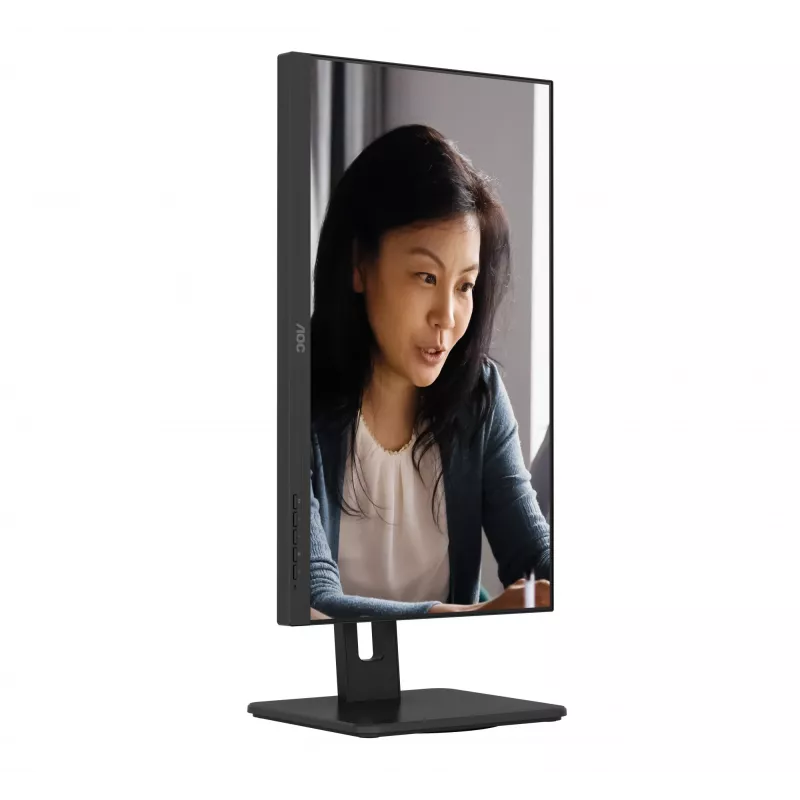 AOC 22E2UMF 21,5 colio (54,6 cm) VA ekranas, 1920 x 1080 Full HD, 75 Hz, 4 ms, HDMI, DisplayPort, VGA, USB šakotuvas, garsiakalbiai, pasukamas (pivot), keičiamo aukščio, juodas