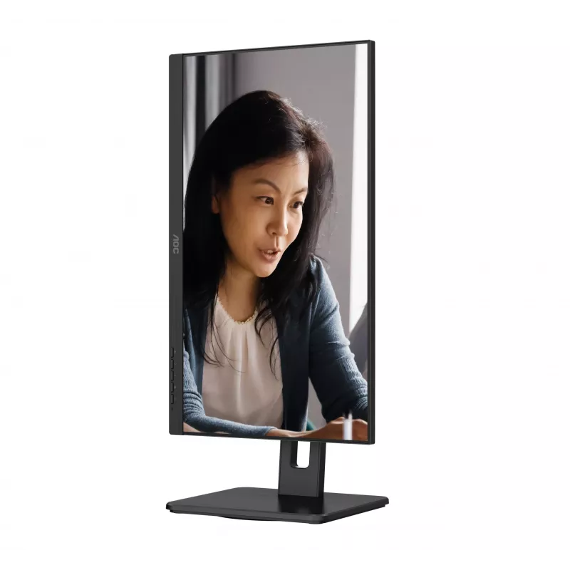 AOC 22E2UMF 21,5 colio (54,6 cm) VA ekranas, 1920 x 1080 Full HD, 75 Hz, 4 ms, HDMI, DisplayPort, VGA, USB šakotuvas, garsiakalbiai, pasukamas (pivot), keičiamo aukščio, juodas
