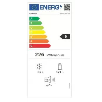 Laisvai pastatomas šaldytuvas Gorenje NRK418ECW4 — 256 L bendras, 171 L šaldytuvas, 85 L šaldiklis, No Frost, Multi-Airflow, baltas