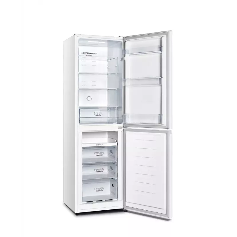 Laisvai pastatomas šaldytuvas Gorenje NRK418ECW4 — 256 L bendras, 171 L šaldytuvas, 85 L šaldiklis, No Frost, Multi-Airflow, baltas