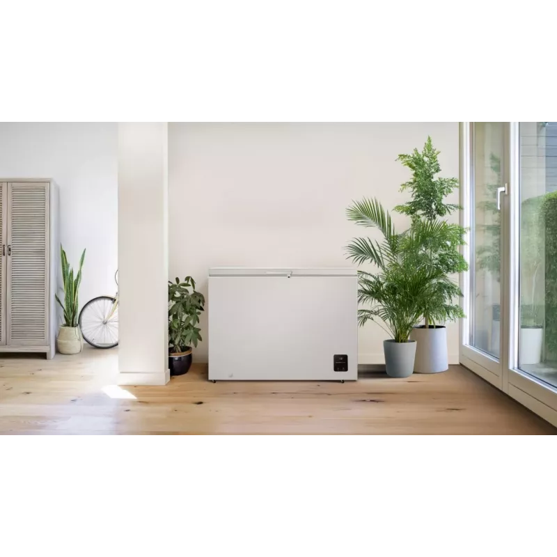 Šaldiklis skryninis Gorenje FH30EAW — 297 L neto, energijos klasė E, laisvai pastatomas, ekranas, baltas