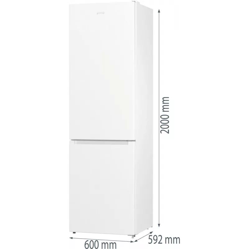 Šaldytuvas-šaldiklis Gorenje NRK6202EW4 BK070B, 331 L, No Frost (šaldytuvas), SN-N, 9 kg/24h, E, Baltas
