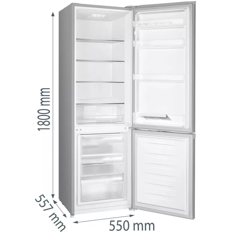 Gorenje HZS28862 RK4182PS4 RL_PRIL šaldytuvas su šaldikliu, 269 L, N-ST, 39 dB, 3.2 kg/24h, E, Pilka