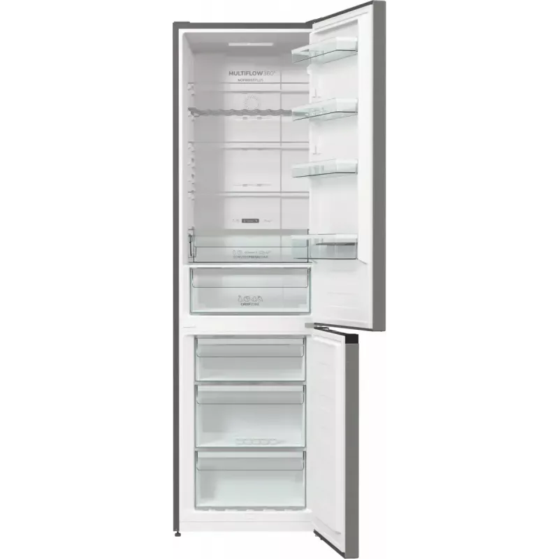 Gorenje NRK620CA2XL4 laisvai pastatomas šaldytuvas su apatiniu šaldikliu, 331 l (235 l + 96 l), No Frost Plus, C energijos klasės, pilkos spalvos