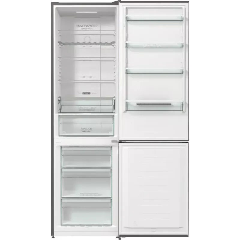 Gorenje NRK620CA2XL4 laisvai pastatomas šaldytuvas su apatiniu šaldikliu, 331 l (235 l + 96 l), No Frost Plus, C energijos klasės, pilkos spalvos